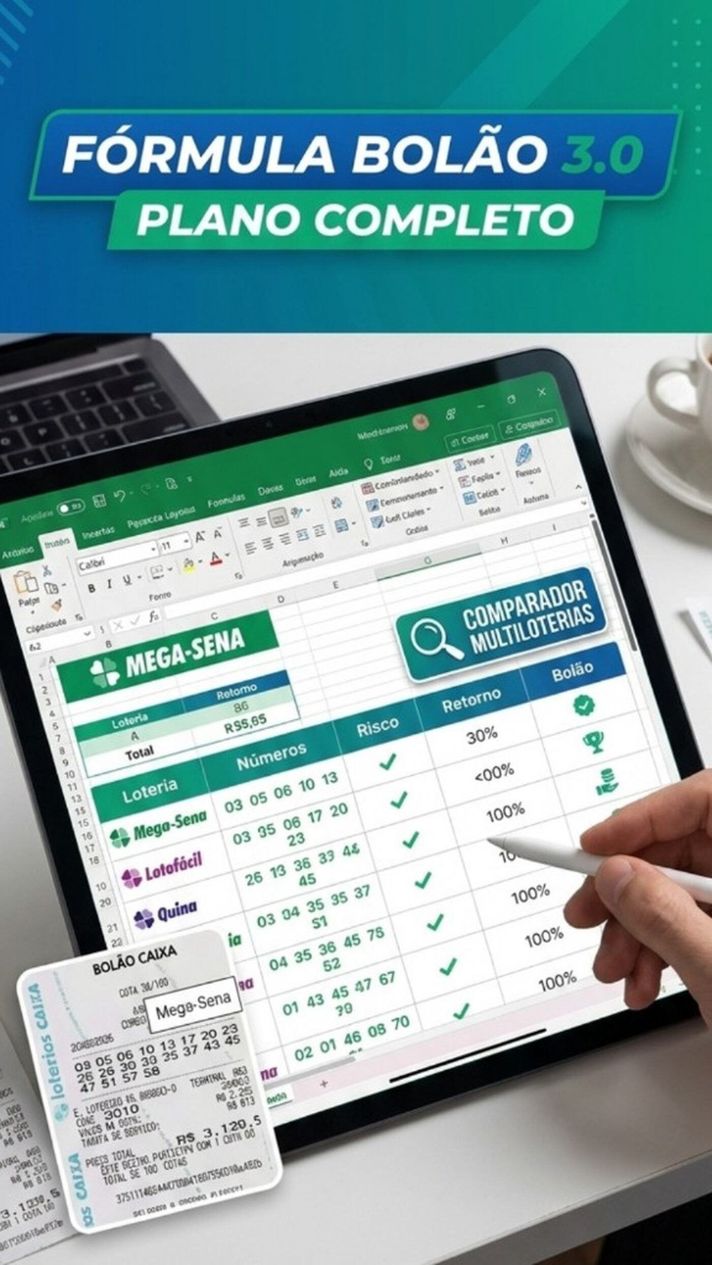 Fórmula Bolão 3.0 — Plano Completo no aplicativo com Comparador MultiLoterias